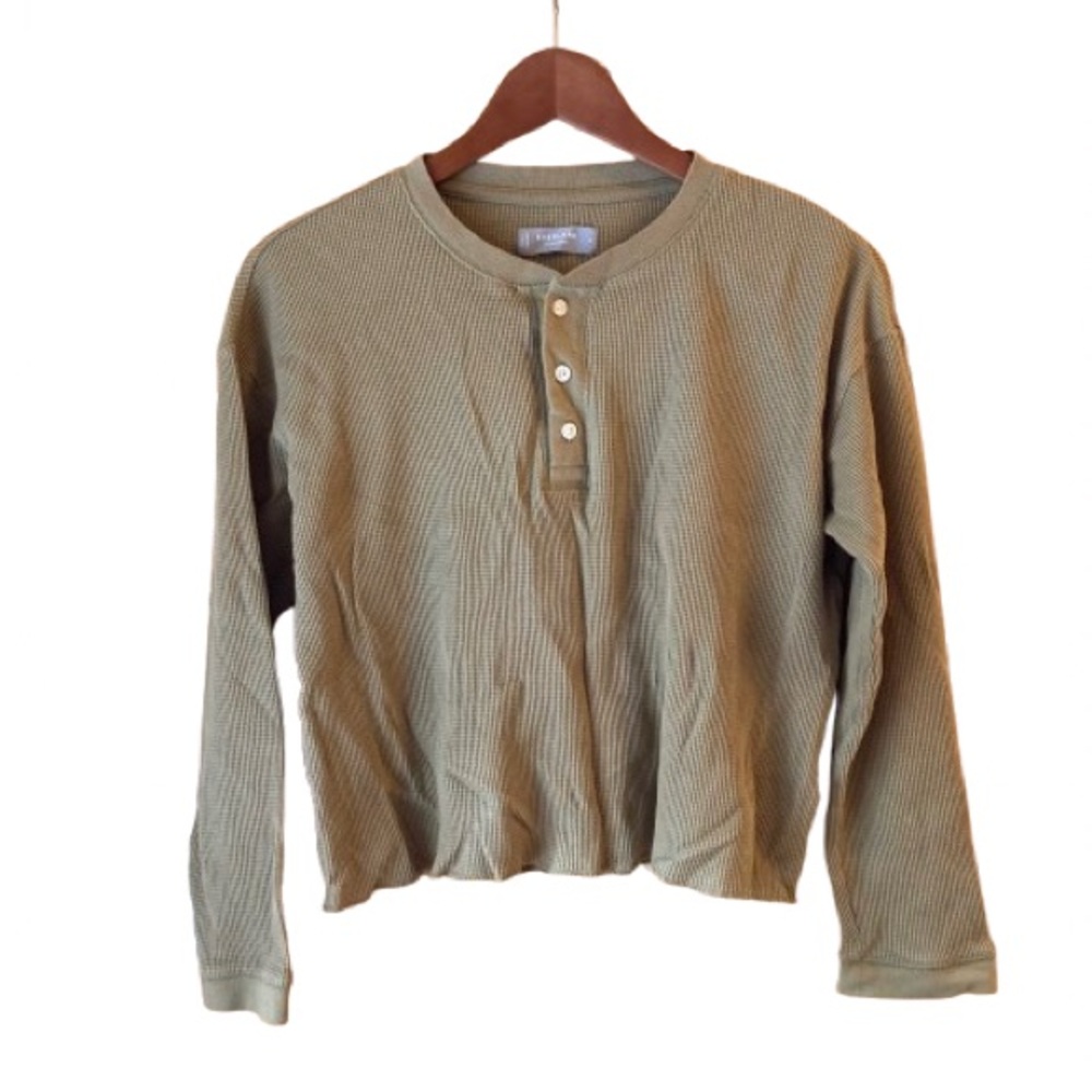 Everlane Organic Cotton Waffle Henley  — Size Small